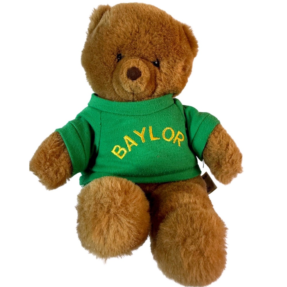 Vintage 1984 Baylor Bears Teddy‎ Bear Plush AMTRA "Feel The Love" Shirt NCAA